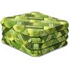 Casatessile Cuscini Sedia sfoderabili con Alette Eldorado Cuscini Cucina in Cotone,cm 38x38 Imbottitura Alta 3,50 - Verde, Set 4 PCS