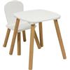 ATMOSPHERA CREATEUR D'INTERIEUR Set di tavolo e sedia per bambini Alex - Vassoio resistente all'acqua, mobili da camera da letto, sala giochi, ragazza e ragazzo - legno, bordi arrotondati (1 tavolo + 1 sedie)