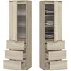 BDW - Armadio con cassetti - 3 cassetti e ripiani - Mobile contenitore di 50 cm L 180,5 cm H e 40 cm P - Cabina armadio per camera da letto adulti o camera da letto bambini - Rovere Sonoma