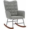 vidaXL Sedia a Dondolo Grigio Chiaro in Velluto, sedia, sedia da salotto, sedia relax, sedia a sdraio, posti a sedere lounge, dondolo