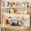Ahtadums Scaffale da Scrivania regolabile, 2 livelli Libreria da scrivania, organizer da scrivania in Legno Scaffale da Espositore Per ufficio per casa e ufficio (B, 90cm)
