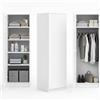 Home Collective Armadio guardaroba armadio multiuso bianco 50 cm larghezza 180 cm altezza con bastone appendiabiti e scomparto extra, organizer per guardaroba in legno MDF