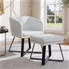 Ya-Home Set Poltrona Imbottita in Velluto con Pouf Poggiapiedi Poltrona Salotto Sedia da Salotto Poltroncina con Braccioli per Camera da Letto/Soggiorno, Beige