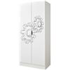 leomark armadio bianco 70 x 42,5 x 161,5 cm alla stanza del bambino, capiente e funzionale armadio in legno con ante, solido appendiabiti, mobili per bambini, Ingranaggi