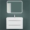 Mai & Mai Mobile Bagno Sospeso90cm Bianco Opaco, Lavabo e Specchio