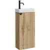 Badplaats B.V. Mobili per WC Orion, 40 x 22 cm, rovere chiaro, mobile per WC da pavimento, salvaspazio, pensile per WC degli ospiti