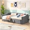 FOERPL Divano letto convertibile con letto estraibile, 90 x 200 cm, letto panca a 3 posti letto matrimoniale vellutato, telaio letto divano allungabile con rete a doghe, (senza materasso)