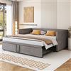 Trdlpyn Divano Letto Estraibile 90/180 x 200 cm, Letto Imbottito con Rete a Doghe, Tessuto in Velluto Delicato Sulla Pelle, Grigio (Materasso non Incluso)