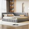Trdlpyn Divano Letto Imbottito 160 x 200 cm, Struttura del Letto con Rete a doghe in Legno, Divano Letto 2 Posti, Letto Matrimoniale Letto per Gli Ospiti con Tessuto Vellutato Morbido