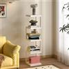STCERY Libreria A Colonna Verticale, Moderna In Metallo A Torre, Scaffale Verticale A 5/6/7 Livelli, Aperto Design Da Terra, Per Camera Da Letto E Soggiorno(White,96cm/37.8in)