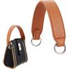 WADORN Cinturino da Borsa in Pelle, 33.5 cm di Ricambio in Pelle PU Manico per Borsa Tracolla Corta Pochette Maniglia con Fibbia in Platino Pouchette Manico Superiore per Valigetta Fai-da-Te, Marrone