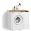Livinity Mobile lavatrice Paolina, Bianco/Artisan, 93.6 x 88.2 cm con scomparti e porta