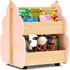 RELAX4LIFE Scaffale Portagiochi in Legno per Bambini, Libreria Montessoriana, Scatola dei Giocattoli per Bambini Adatta per Camerette e Asili (Rosa,Albero)