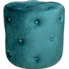 SAMIRA Pouf in velluto capitonné verde petrolio, poggiapiedi mod. Honey