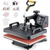 CREWORKS Pressa a Caldo 8 in 1, 30x38cm Termopressa Professionale, Macchina per Sublimazione e Trasferimento Termico per Magliette, Tazze, Cappelli e Piatti, Display Digitale, Girevole a 360°