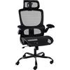 CLP Sedia da ufficio ergonomic, Sedia da scrivania Kaylee regolabile in altezza con poggiatesta, Sedia girevole con supporto lombare Colore:nero