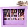 Yonuaret Libreria ansia, libreria contro le paure, scuotete la vostra paura, libreria in miniatura in legno, libreria con libro colorato, artigianato per gli amanti dei libri