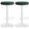 CLP Set di 2 sgabelli da bar Ponte velvet I Sgabello regolabile in altezza con struttura in metallo Colore verde Materiale base Metallo bianco opaco