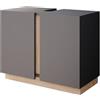 Vicco Mobile sottolavabo per bagno Gloria, Antracite, 70.4 x 55.5 cm con 2 porte, con apertura per sifone e compatibile con la serie Gloria