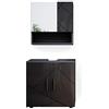 Vicco Set mobili bagno Irma, Antracite lucido, 80 cm | composto da specchio da bagno e mobile sottolavabo