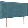 DHOME Testiera in lino naturale con bordo della testiera imbottito Letto moderno TOP TRENDING (Turchese, 95x105cm con Gambe (Letto 80/90))