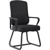 CYQQRDZSW Sedia Scrivania Senza Ruote, Sedia Ufficio Ergonomica, Sedia da Computer in Rete con Schienale Medio e Supporto Lombare, Poltrona Adatta per Sala d'attesa, Lounge, Formazione(Black)