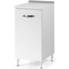 Linea Azzurra Base 30 Mobili Cucina Componibile con 1 Anta e 2 Ripiani in Legno Made in Italy H85xL30xP50 cm Elegante Funzionale Facile da Montare (Bianco Frassinato)