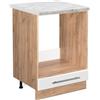Vicco Mobile per forno da incasso Fame-Line, Bianco lucido, 60 cm, PL Marmo, per la combinazione con altri moduli della serie Fame-Line