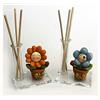 DLM_Bomboniere DLM-32216 (Kit 12 Pezzi) Profumatore in Vetro e Resina Vasetto Piantina Fiore Rosa Margherita Girasole Nozze Battesimo Comunione Diffusore Profumo Ambienti bomboniera