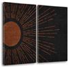Giallobus - Quadri Grande Formato XXL - Astratto Moderno - Suntimes Black 2 - Tela Canvas - 204x140cm | 2pcs. x 100x140cm - Pronto da Appendere - Quadri Moderni per la casa
