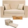 Flumi Personalizzato Divanetto Bambini con Funzione Sleep - 3 in 1 | Divani Piccoli | Divano Bambini | Colore: (Beige)
