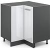 Vicco Mobile ad angolo cucina R-Line, Bianco lucido, 75.6 cm