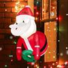 COSTWAY Babbo Natale Gonfiabile da 100 cm Che Esce dalla Finestra, Decorazioni Natalizie Gonfiabili Appese alle Finestre con Luci LED Incorporate, per Feste, Interni, Esterni, Giardino