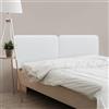 DHOME Testiera Imbottita Liscia Arrotondata in Similpelle con Gambe per Parete Acustica Testate Letto Fonoassorbenti Camera da Letto (Bianco, 180cm Dual)