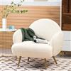 AISALL Poltrona Imbottita, Sedia da Salotto Moderna con Gambe in Metallo Dorato, Poltrona da Salotto/Camera da Letto/caffè, Sedia da Divano, Bianco