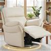 AIRSKY Poltrona Relax in Pelle Sedia Reclinabile Girevole Oversize Poltrone per Anziani Poltrona Ergonomica da Soggiorno con Poggiapiedi Inclinabile Adatta per soggiorno, camera da,Beige