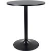 KKTONER Tavolo da bar bistrot rotondo con altezza di 73 cm Tavolo da bar Tavolo laterale Nero