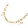 QUARKZMAN 1Pcs 10 Catena Estensione Borsetta, Accessorio Borsa Charm per Manici Borsa Donna Decorazione con Pendente Combinazione Conchiglia Perle, Rosa