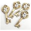DLM Bomboniere DLM32411 (Kit 12 Pezzi) Calamita Magnete Legno Chiave Portafortuna Quadrifoglio 18 Diciottesimo Compleanno Confettata Segnaposto bomboniera Regalo
