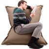 Avalon - Puff Poltrona Sacco Cuscino Grande Thin 220L Deluxe Sfoderabile, Pouf Sacco Sartoriale, Bean Bag in Tessuto Antistrappo/Impermeabile con Sacca Interna, Made in Italy (130x90cm-Tortora)