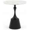 Cribel Tavolino Soleil in Ceramica Bianco con Base Nera in Metallo - Tavolino da Salotto Moderno Rotondo, Elegante e Raffinato per Soggiorno, Sala da Pranzo o Coffee Table
