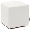 Avalon - Pouf Poggiapiedi Rigido CUBO Mamba Ignifugo Classe 1IM in Ecopelle Nautica, Puff Poggiapiedi, Seduta da Interno ed Esterno, Professionale Comodo Impermeabile, Made in IT(45cm-Bianco)