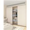 Aeovot Tenda Scorrevole per Armadio Senza Ante Tenda su Misura per Scaffale Scarpiera Aperta Libreria Sottolavello Cucina Tende Privacy per Armadietti Dispensa Lavatrici Spogliatoi(Beige)