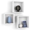 Mobili Fiver, Cubi Quadrati Giuditta, Set da 3, Bianco Opaco, Nobilitato, Mensolo a Cubo da Parete Cucina e soggiorno, Made in Italy