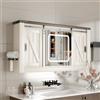 Ztexkee Specchio Bagno Contenitore con Luce Mobile Bagno Armadietto con 5 Mensola Regolabile e Porta asciugacapelli 120 * 19 * 60 cm