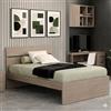 Linea Azzurra Struttura Letto una Piazza e Mezza in Legno Nobilitato Melaminico 98x131x200 cm Testiera Elegante Moderna Facile da Montare Made in Italy