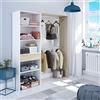 CAESAROO Cabina Armadio 158x187H cm Bianco opaco e Rovere - Rovere e Bianco