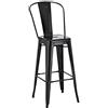 CLP Sgabello Bar Aiden In Metallo Verniciato A Polvere I Sgabello Design Industrial I Sedia Sgabello Da Bancone, Colore:nero