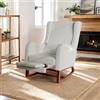 jeerbly Poltrona a dondolo con poggiapiedi, scandinavo, relax, allattamento, salotto-camera da letto, fino a 110 kg, 67x64x99 cm, grigio