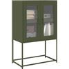 Generico Credenza Verde Oliva 68x39x107 cm in Acciaio,Mobili,Armadietti e portaoggetti,Buffet e credenze-853378